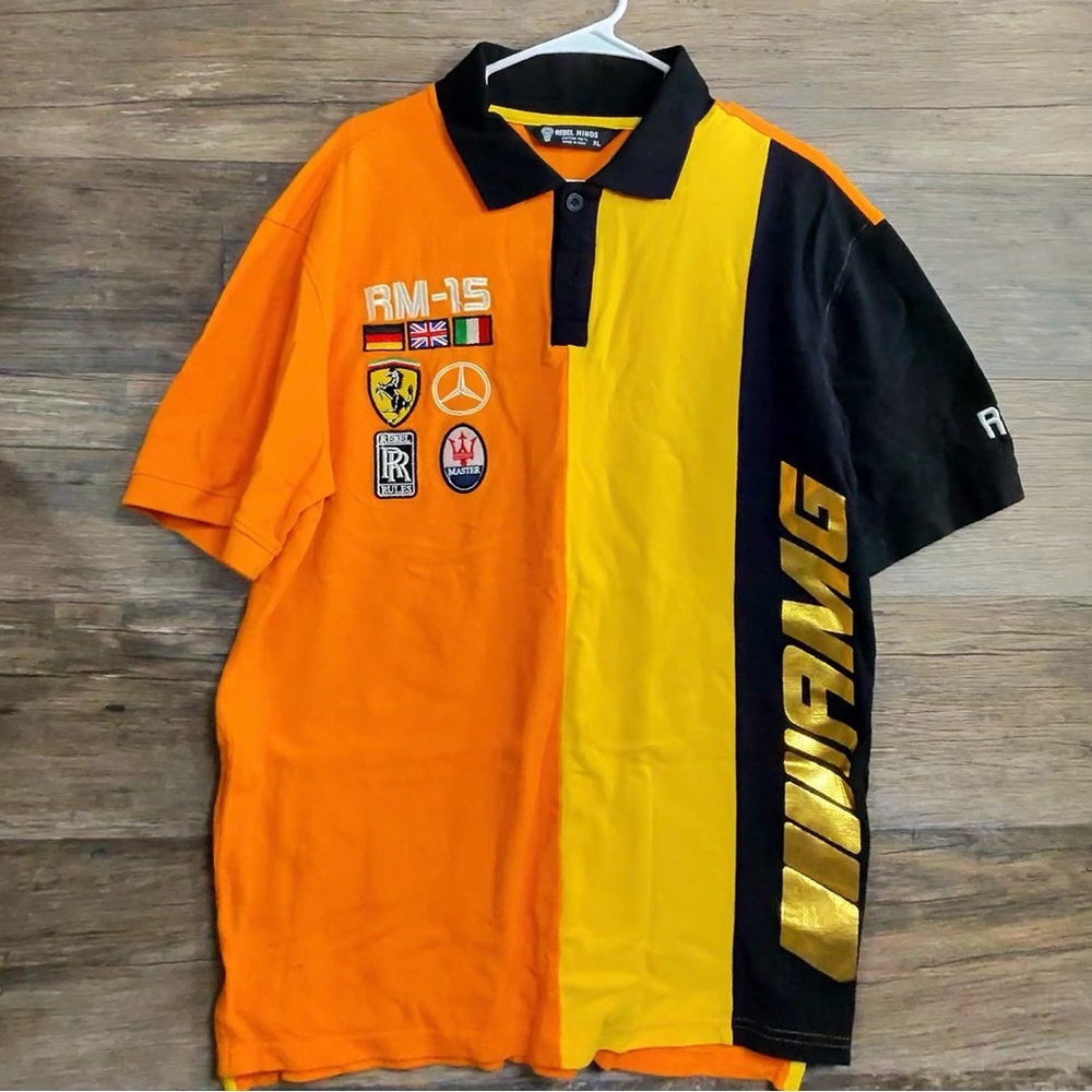 Rebel minds Vibrant Orange and Black RM-1S Polo Shirt